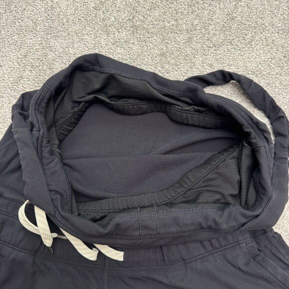 Vuori Ribbed Knit Wide Leg Jumpsuit Womens Large Navy Blue Elastic Drawstring - Picture 6 of 16